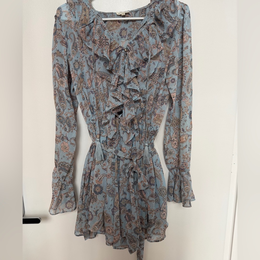 Light blue floral romper